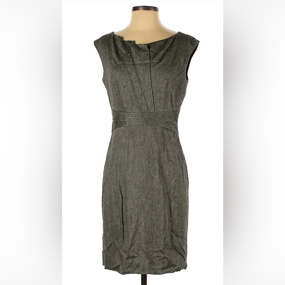 Gray wool sleek dress snatch waist ⏳